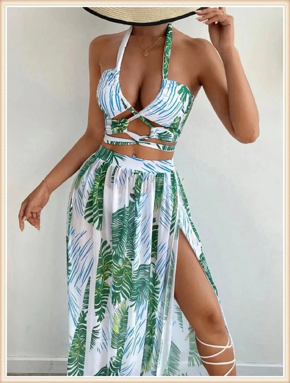 Bahamas Vacation 3 Piece Cover Up Skirt Set