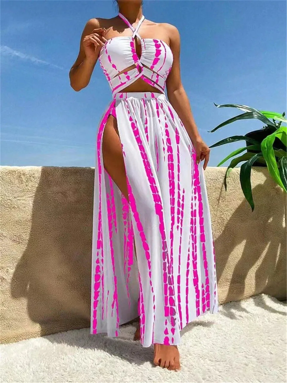 Bahamas Vacation 3 Piece Cover Up Skirt Set