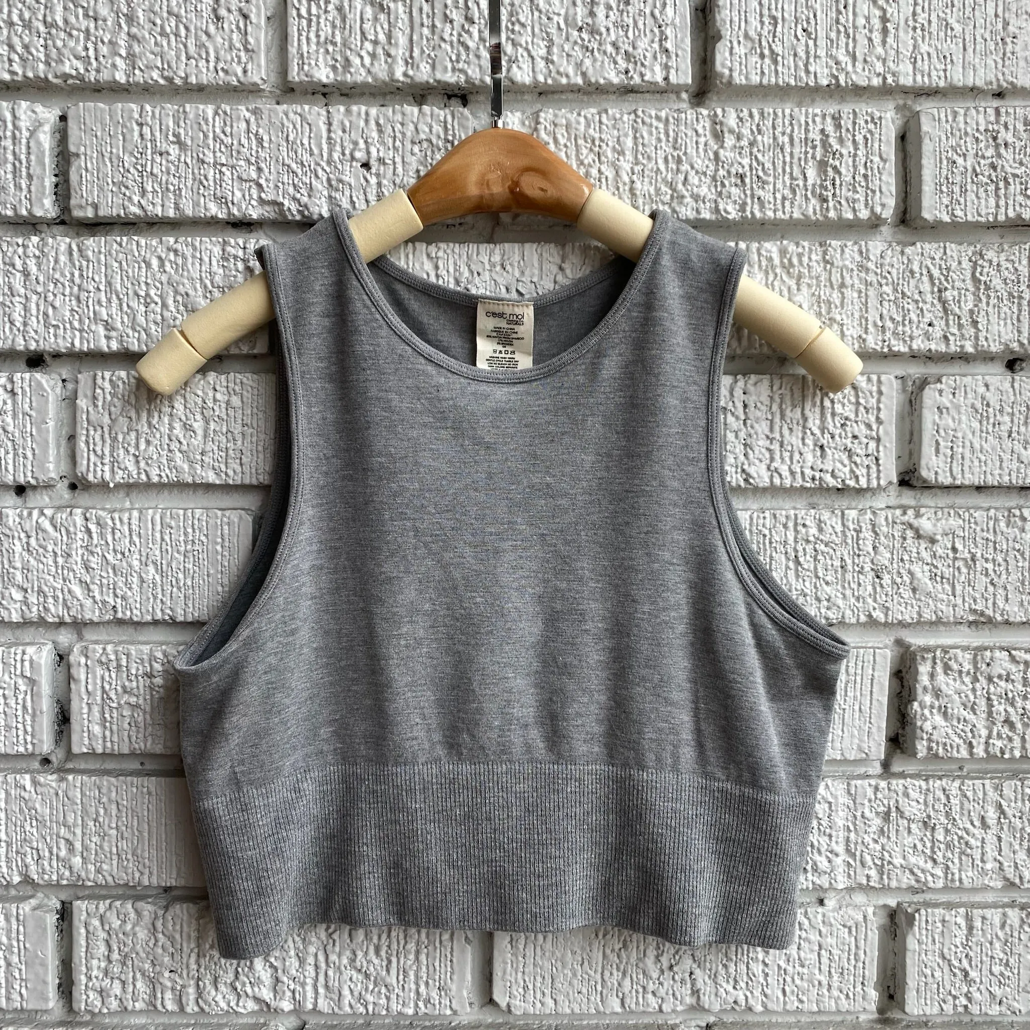 Bamboo High Neck Crop Top