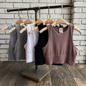 Bamboo High Neck Crop Top