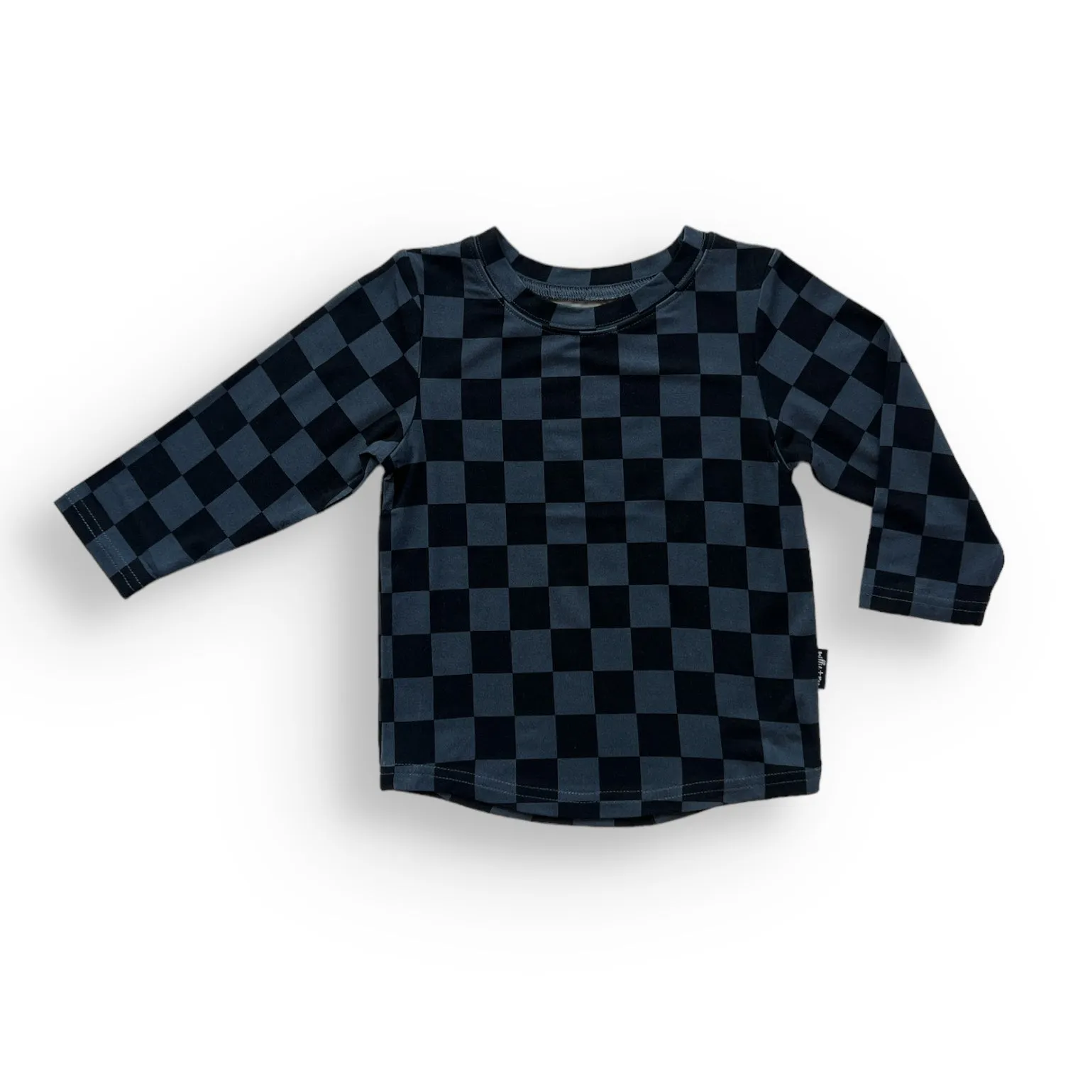 BAMBOO LONG SLEEVE TEE- Grey Check