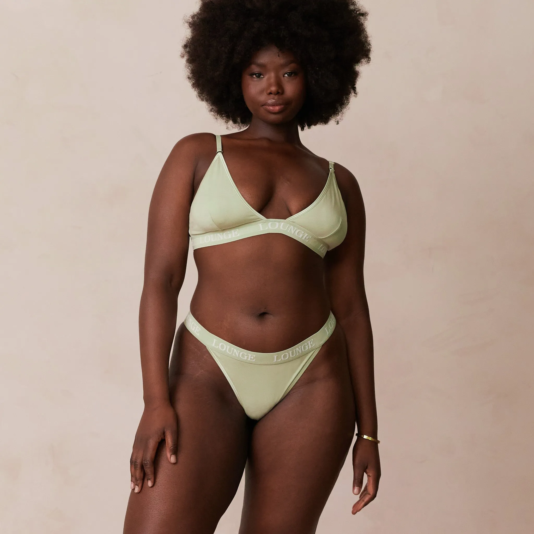 Bamboo Triangle Bra  - Olive