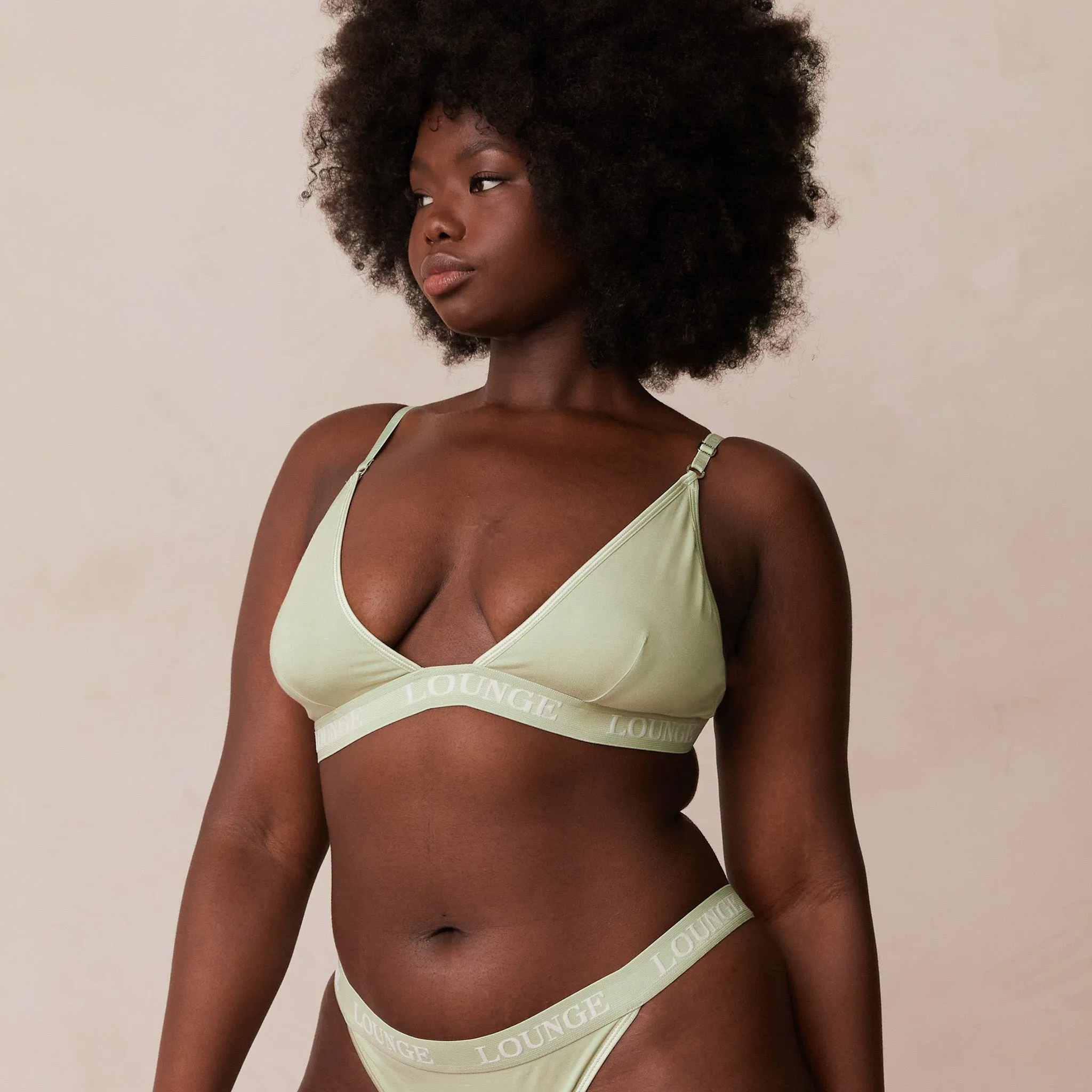 Bamboo Triangle Bra  - Olive