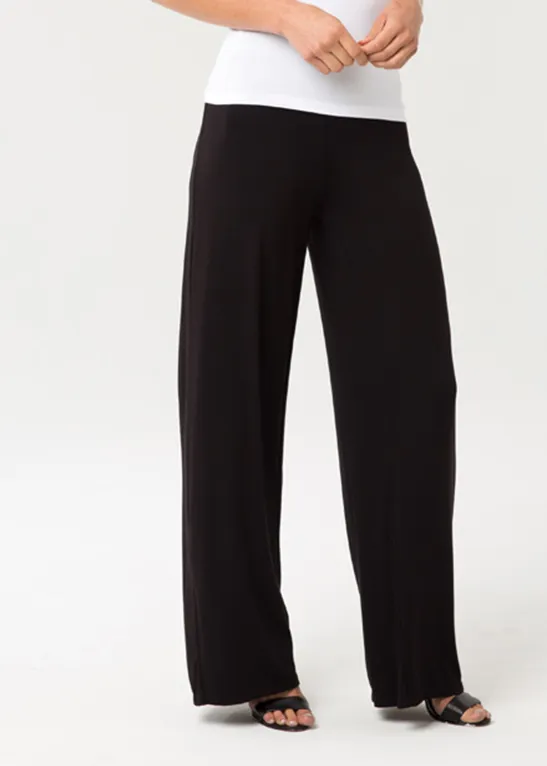 Bamboo Wide Leg Pant  - Black