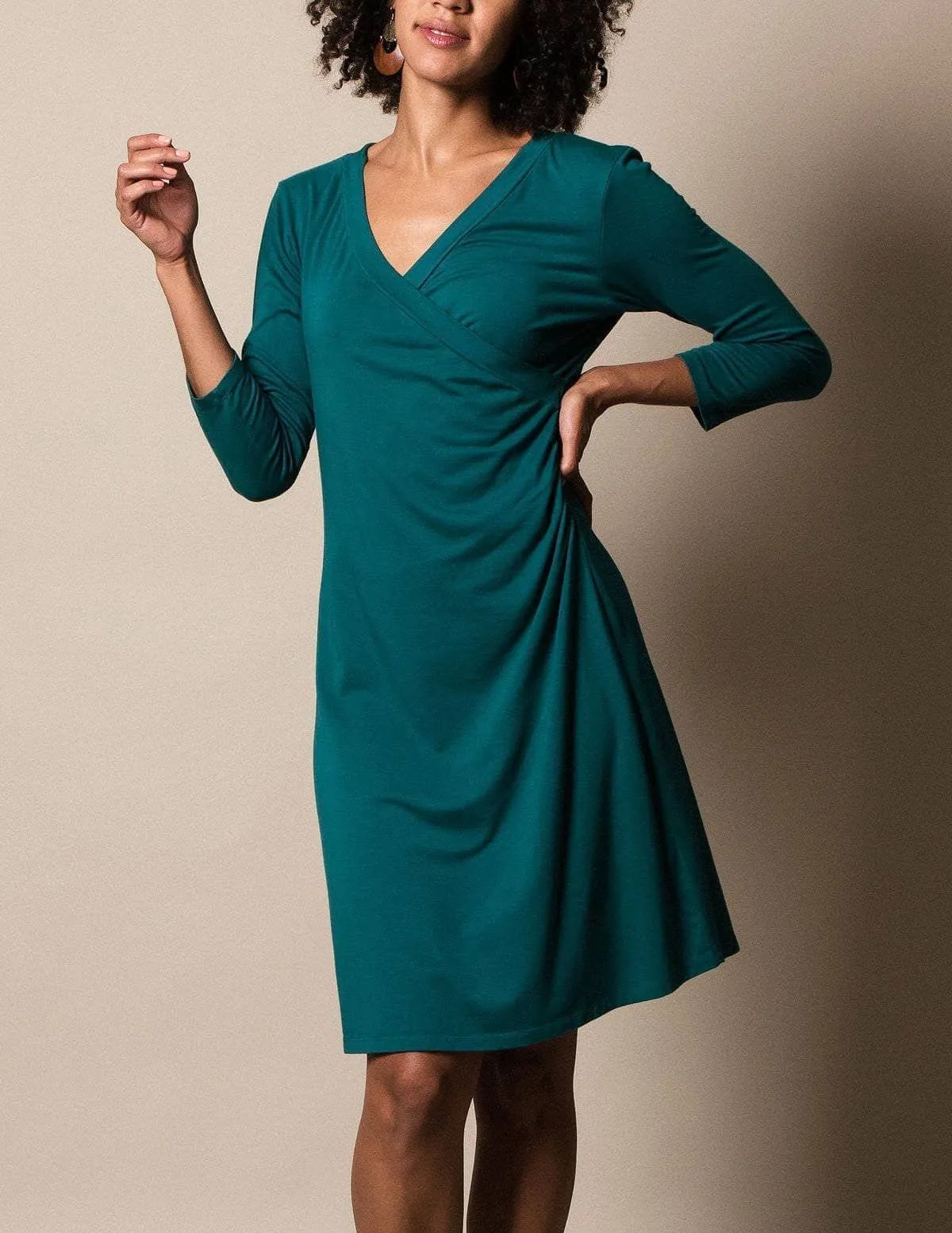 Bamboo Wrap Dress - Spruce - As-Is-Clearance - Large Only