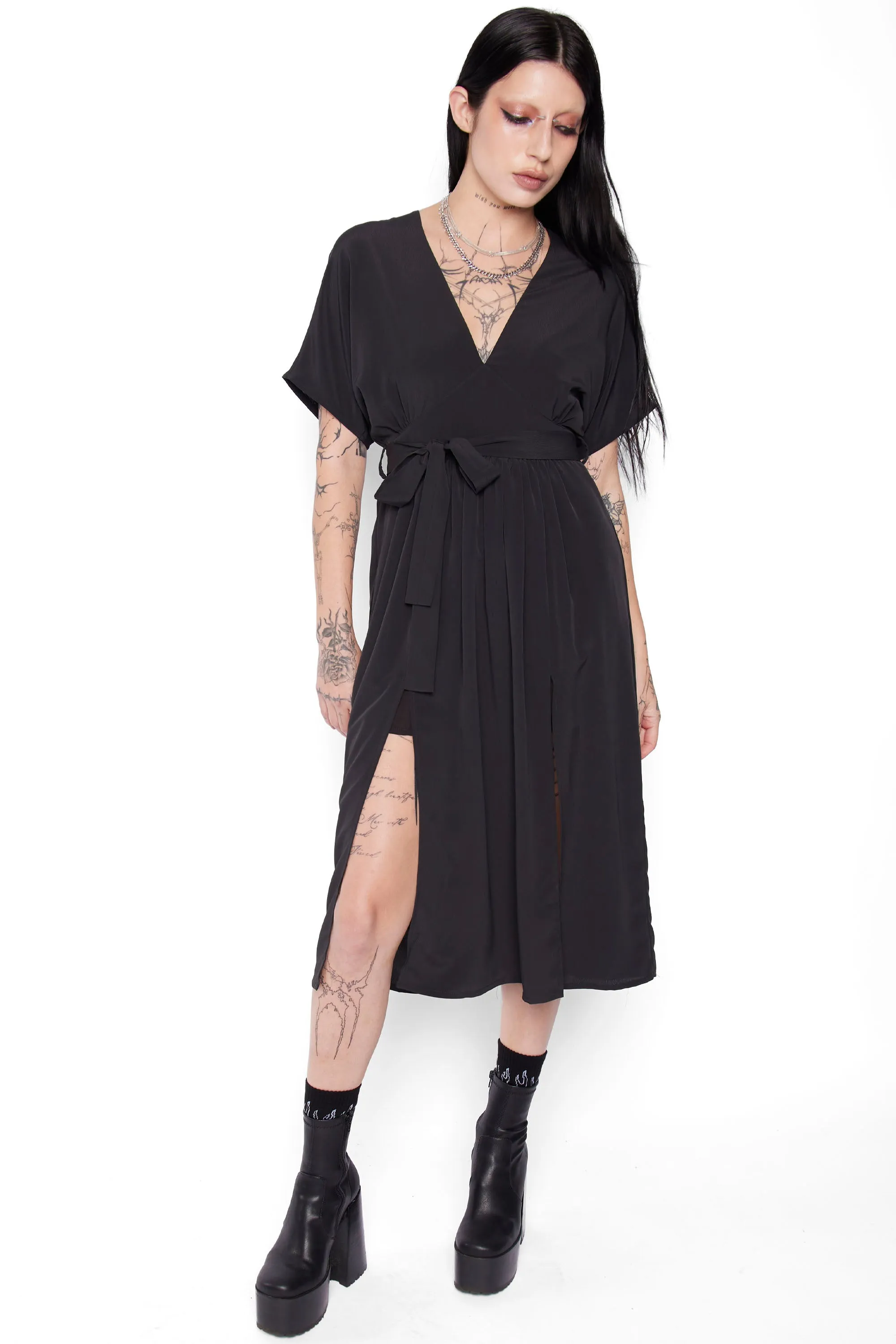 Bathory Plunge Midi Dress