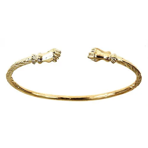 Better Jewelry 10K Yellow Gold West Indian Bangle w. Fist Ends