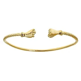 Better Jewelry 10K Yellow Gold West Indian Bangle w. Fist Ends