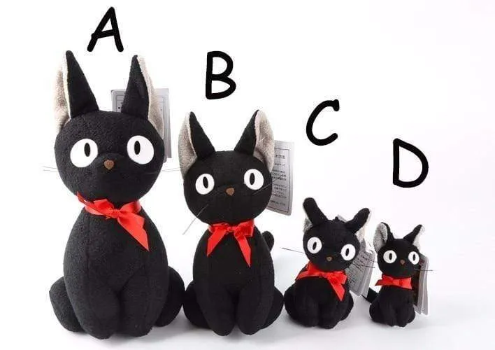 Big Size Jiji Cat Studio Ghibli Hayao Miyazaki Kiki's Black Jiji Plush Doll Toy Kawaii Black Cat Kiki Stuffed Animal Toy For Kid