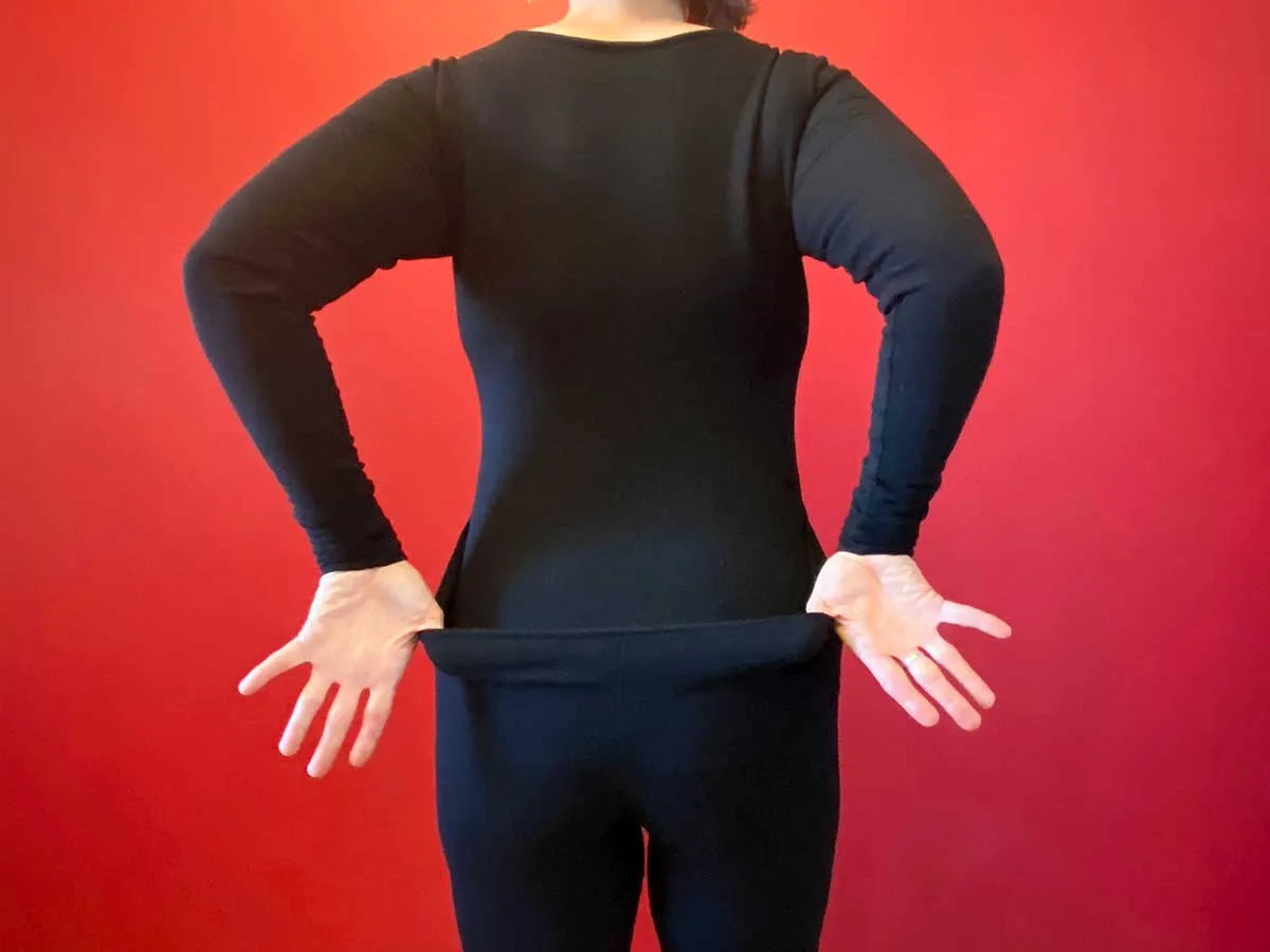 Black French Terry Soy Modal Long Sleeve Women's Union Suit - One Piece Long Johns | MoonEaze™