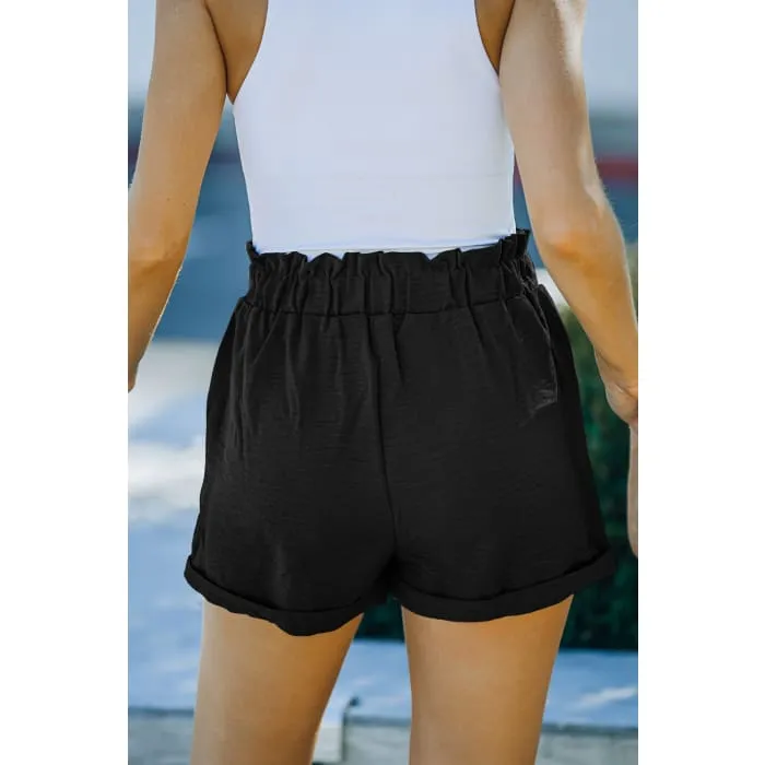 Black Paper Bag Shorts