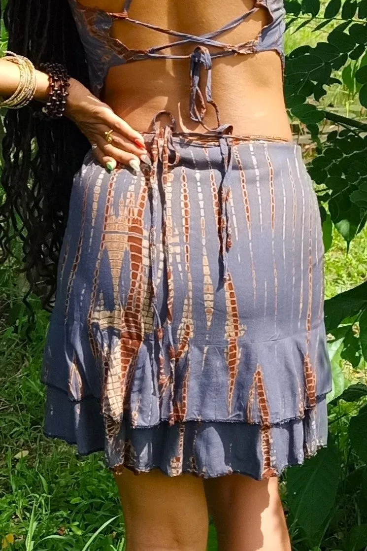 Blue Agave Tie Dye Wrap Skirt