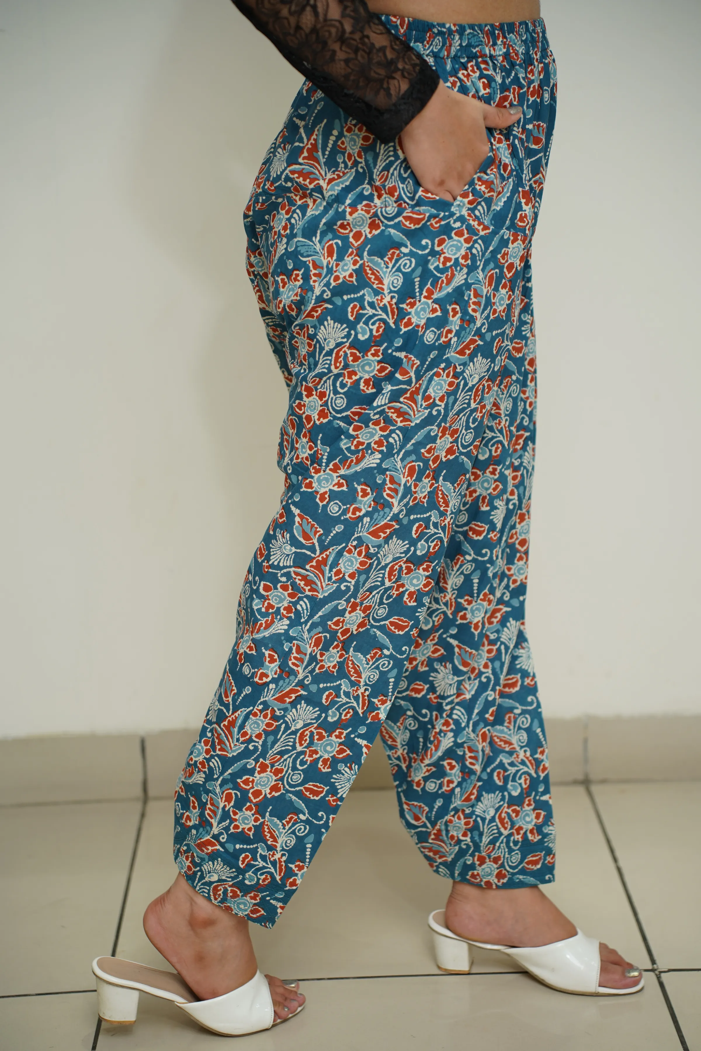 Blue Printed Floral Salwar