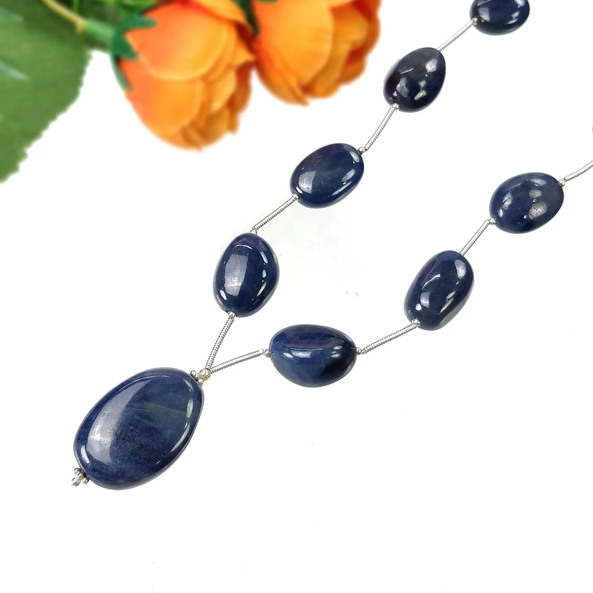 BLUE SAPPHIRE Gemstone Cabochon Loose Beads : 245.45cts Natural Untreated Sapphire Plain Oval Shape Beads 9.5*7mm - 26*18mm