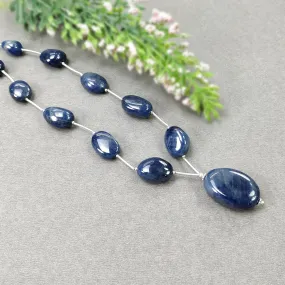 BLUE SAPPHIRE Gemstone Cabochon Loose Beads : 245.45cts Natural Untreated Sapphire Plain Oval Shape Beads 9.5*7mm - 26*18mm