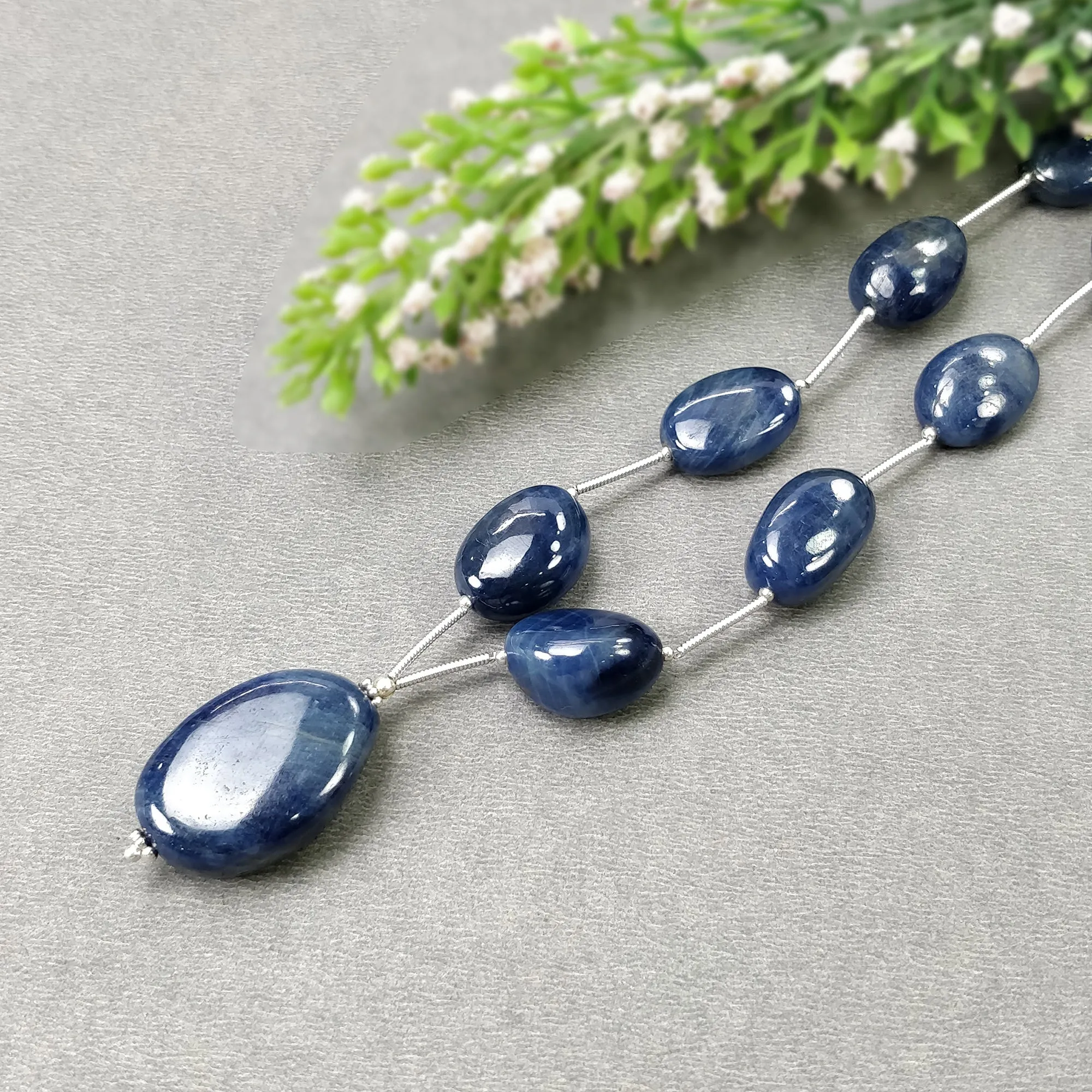 BLUE SAPPHIRE Gemstone Cabochon Loose Beads : 245.45cts Natural Untreated Sapphire Plain Oval Shape Beads 9.5*7mm - 26*18mm