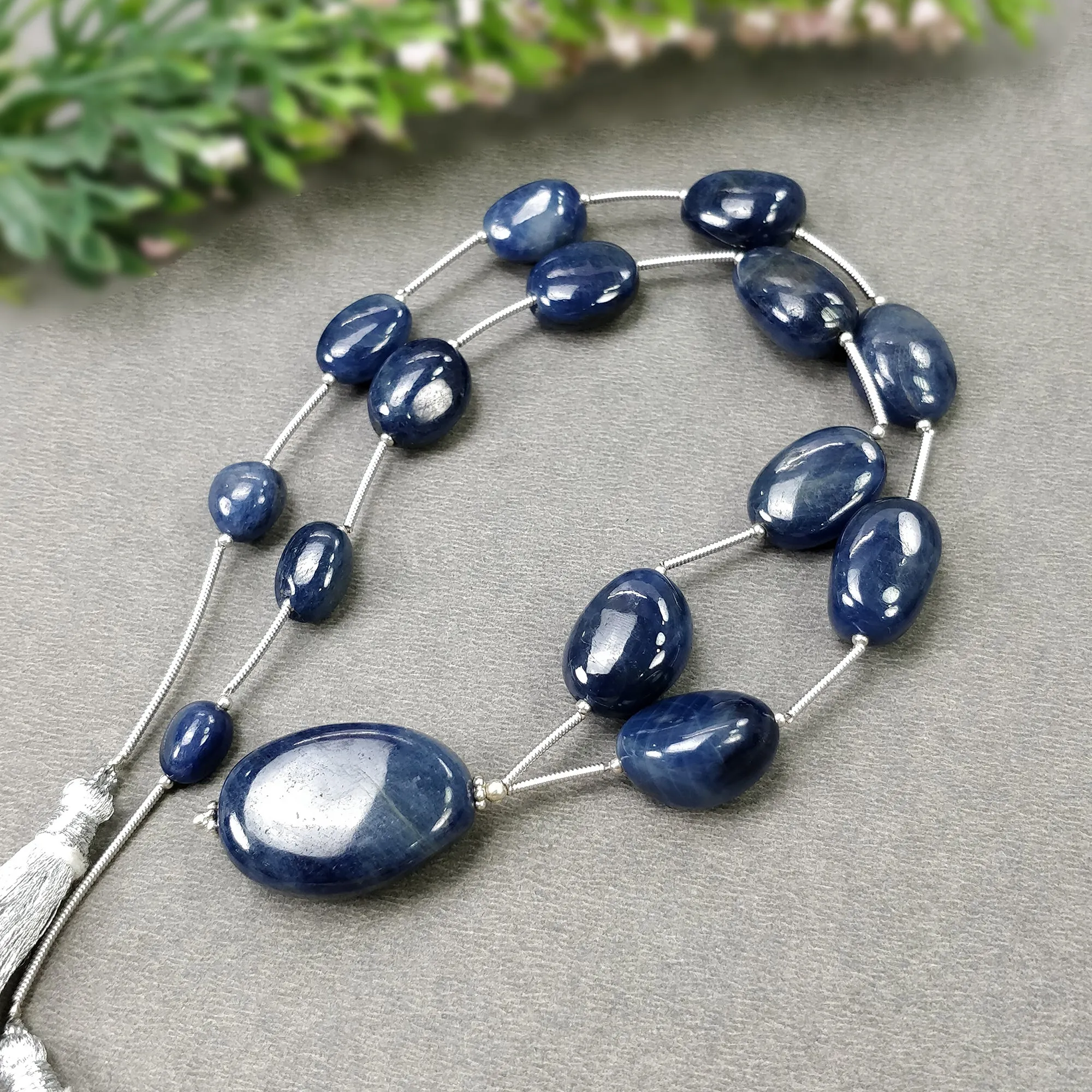 BLUE SAPPHIRE Gemstone Cabochon Loose Beads : 245.45cts Natural Untreated Sapphire Plain Oval Shape Beads 9.5*7mm - 26*18mm