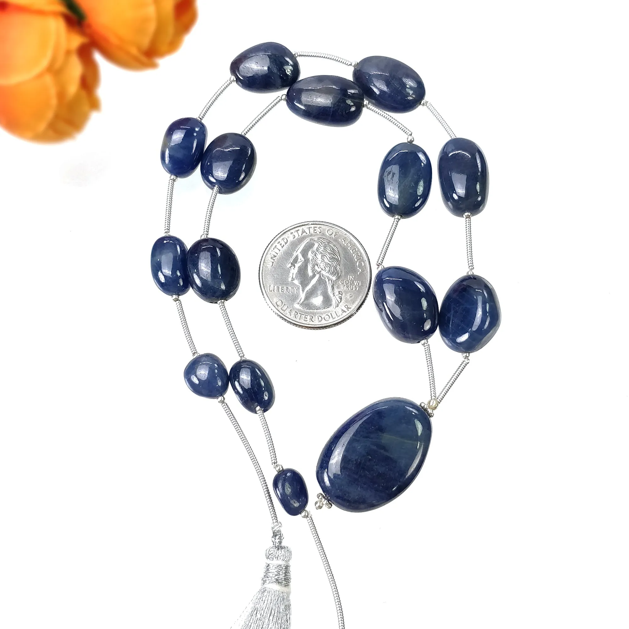 BLUE SAPPHIRE Gemstone Cabochon Loose Beads : 245.45cts Natural Untreated Sapphire Plain Oval Shape Beads 9.5*7mm - 26*18mm