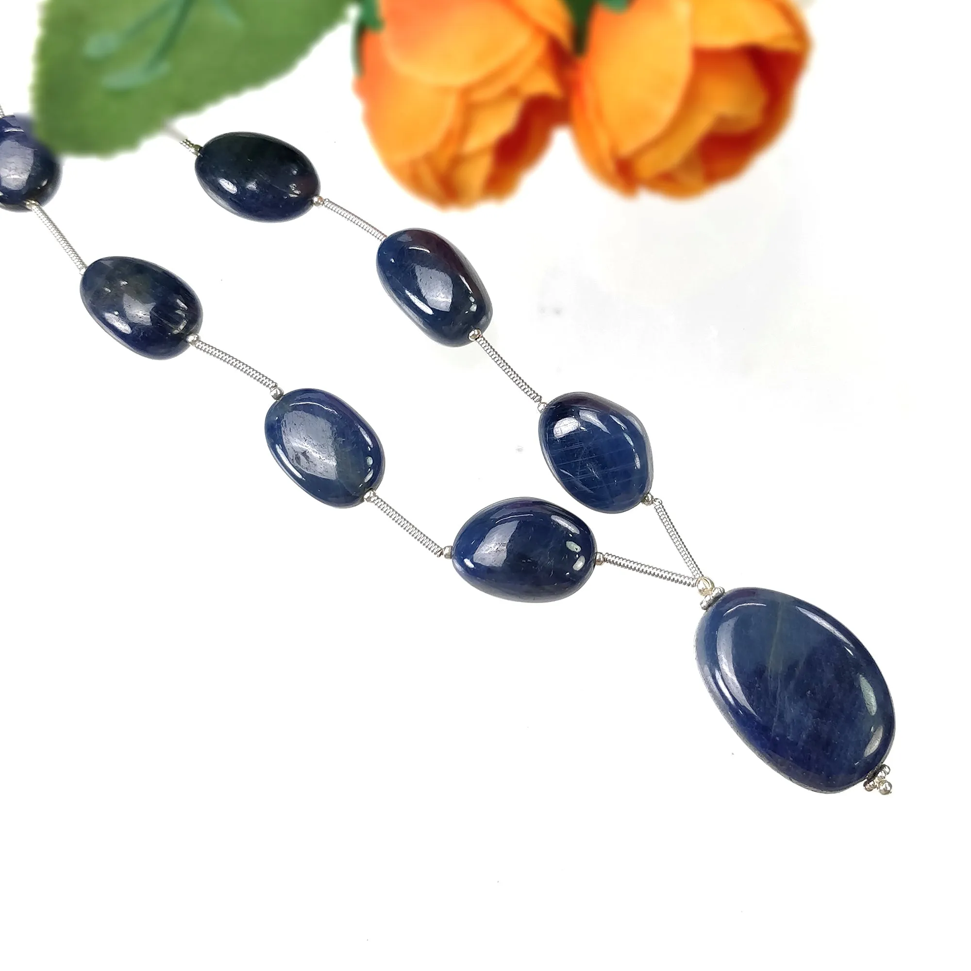 BLUE SAPPHIRE Gemstone Cabochon Loose Beads : 245.45cts Natural Untreated Sapphire Plain Oval Shape Beads 9.5*7mm - 26*18mm