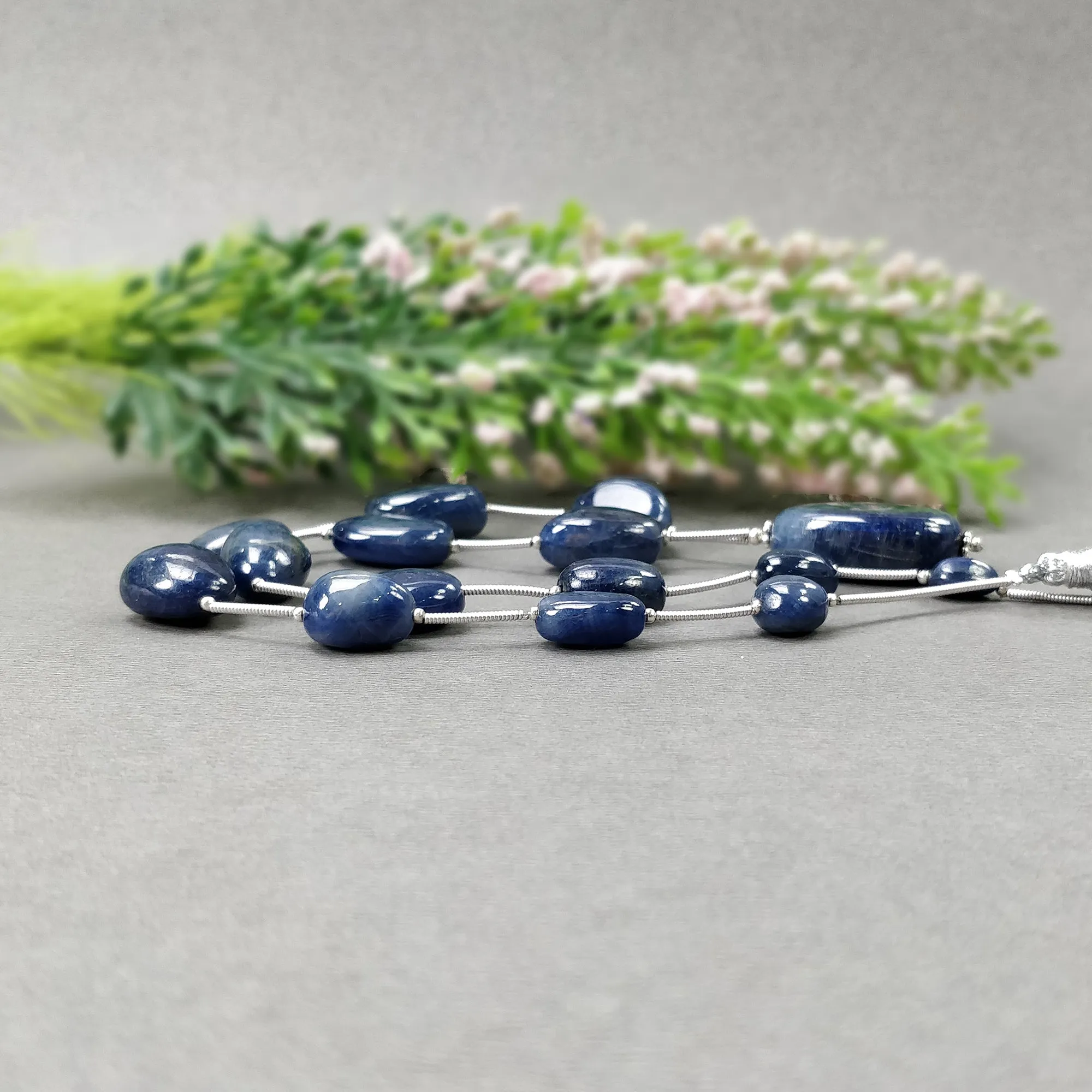 BLUE SAPPHIRE Gemstone Cabochon Loose Beads : 245.45cts Natural Untreated Sapphire Plain Oval Shape Beads 9.5*7mm - 26*18mm