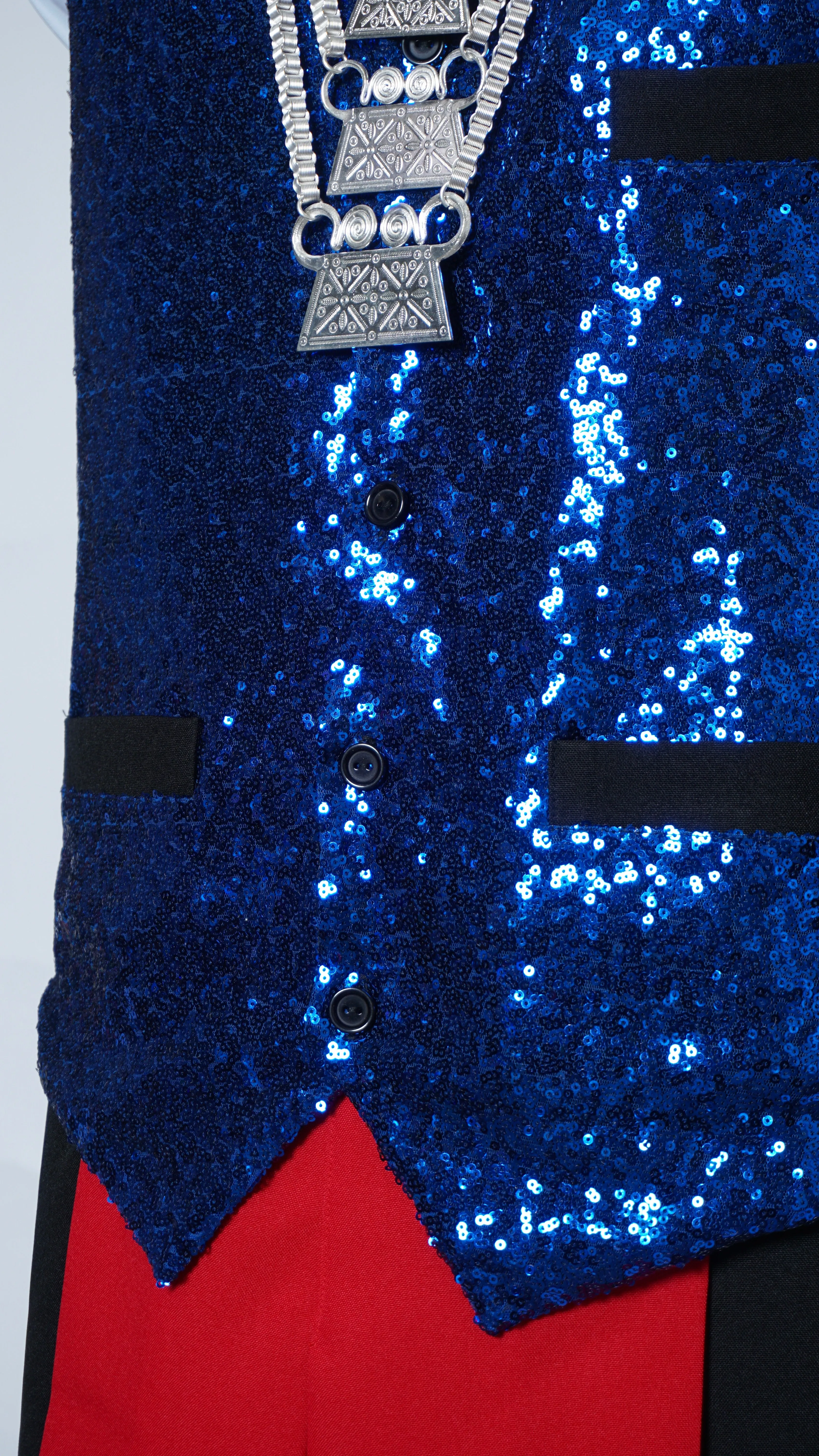 Blue Sequins Vest