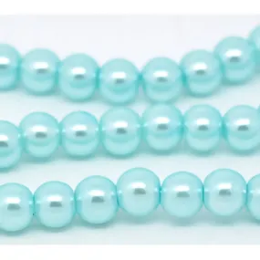 Bulk 1500pcs Czech Style Pressed Glass Satin Painted Round Strand Beads Beading Jewelry Making 6mm Blue 20 strands 75pcs per string