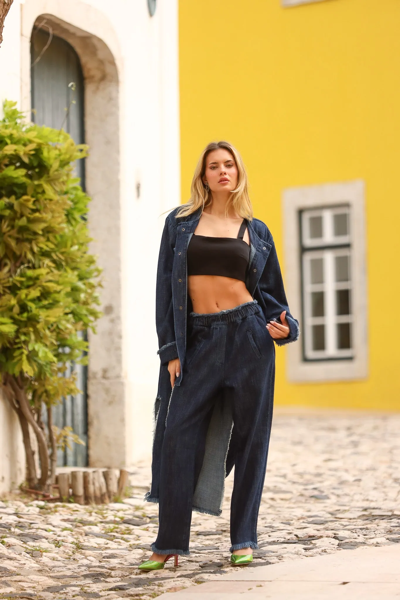 Calças Jeans com Cos de Elástico - Jijil