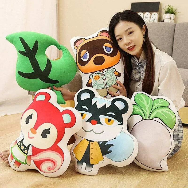 Cartoon Crossing Toys Plush Pillow Animal Crossing Cosplay Kawaii Soft Raccoon Blinder Cute Raccoon For Children Kids Toys Gift