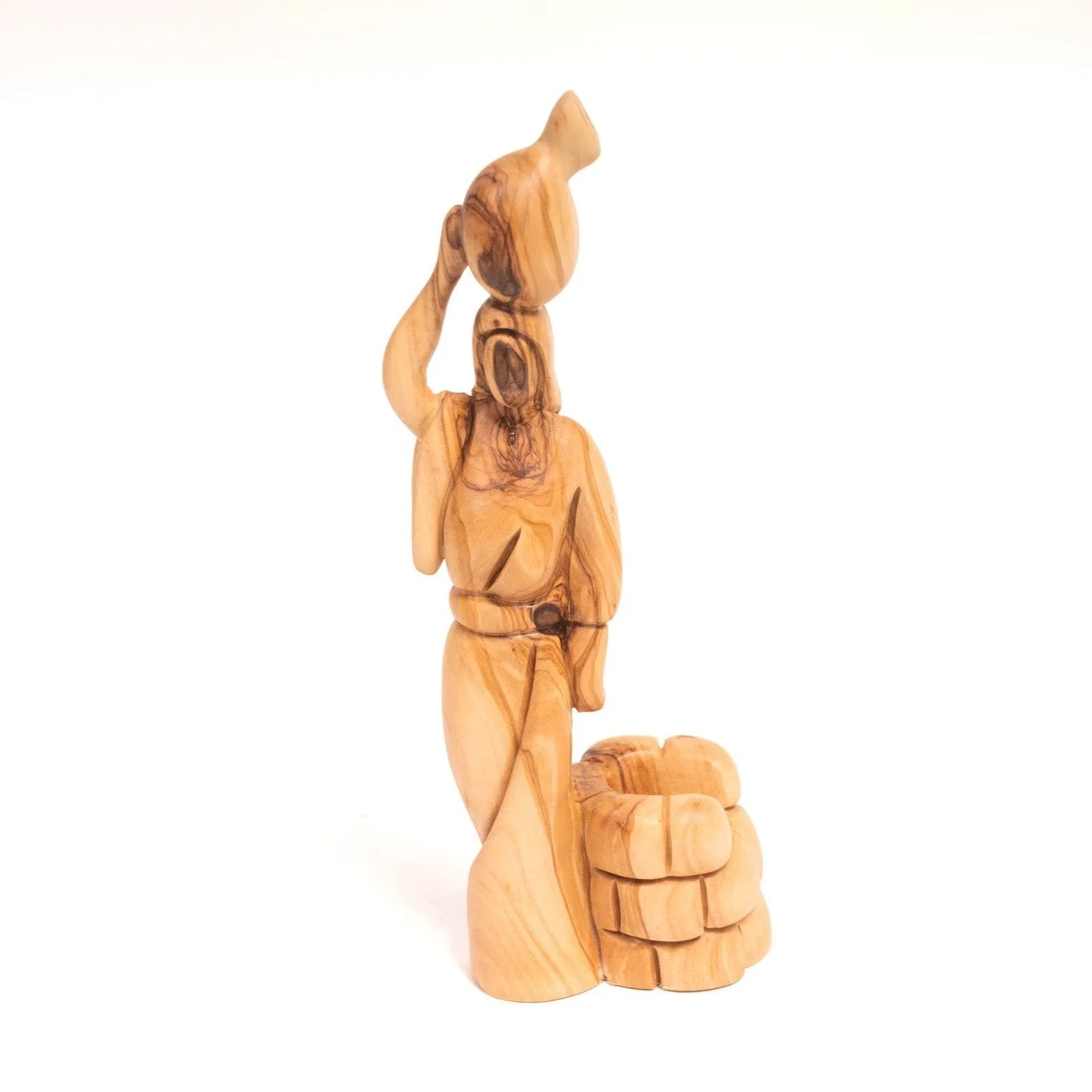 Carved Olive Wood Samaritan Woman from Palestine