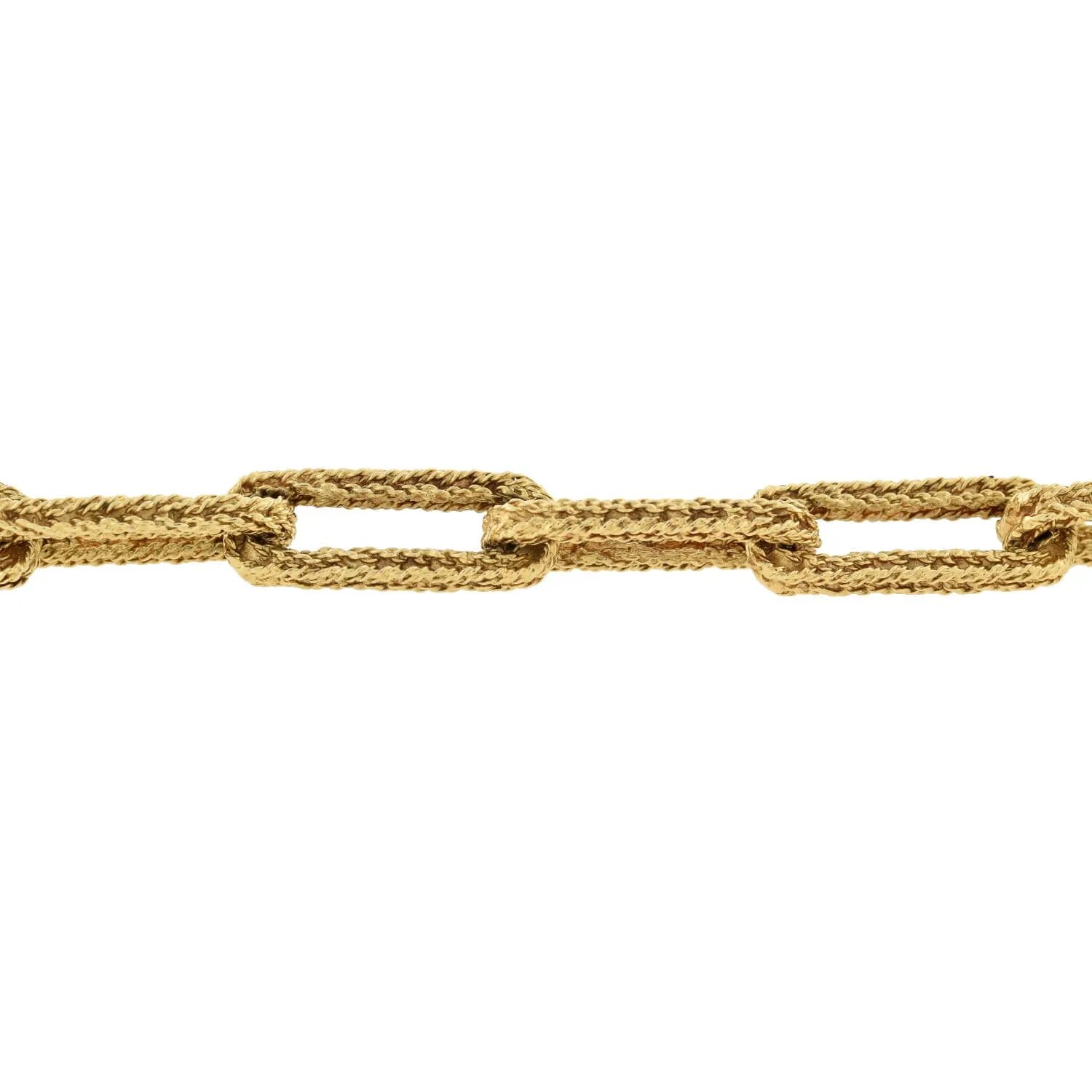 CELLINO Vintage 14kt Braided-Texture Paperclip Link Bracelet 36.9 grams