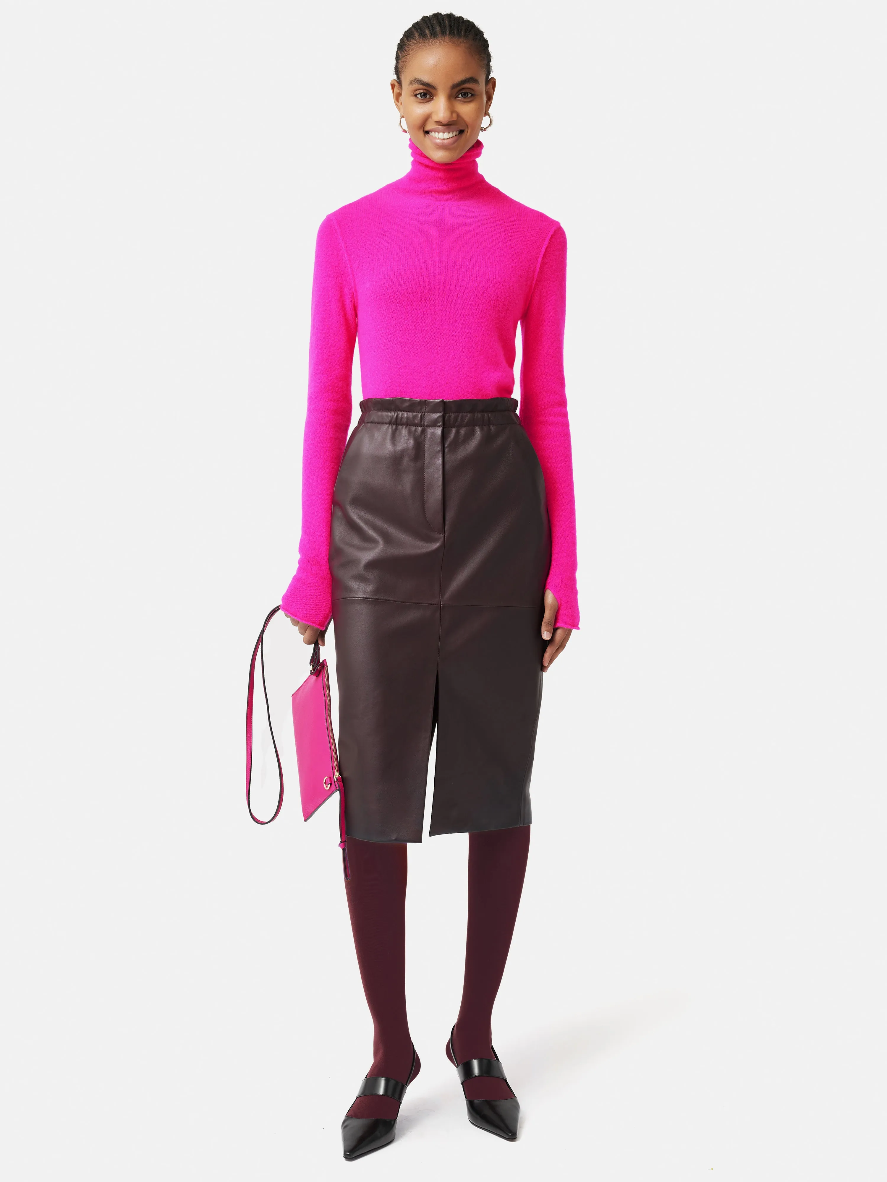 Cloud Cashmere Roll Neck | Pink