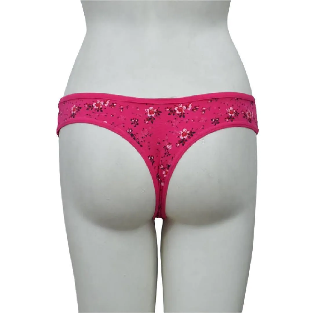 Cotton String Thong Sexy String Floral Print Stretchable Cotton Thong Panty For Women