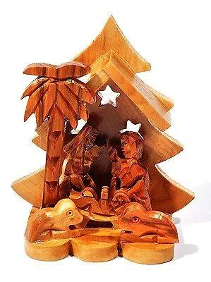 Crib Nativity Model 114 Made in Olivewood From Bethlehem