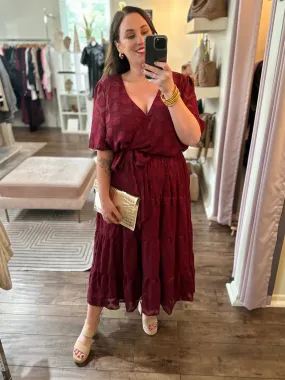 Curvy Burgundy Textured Dress