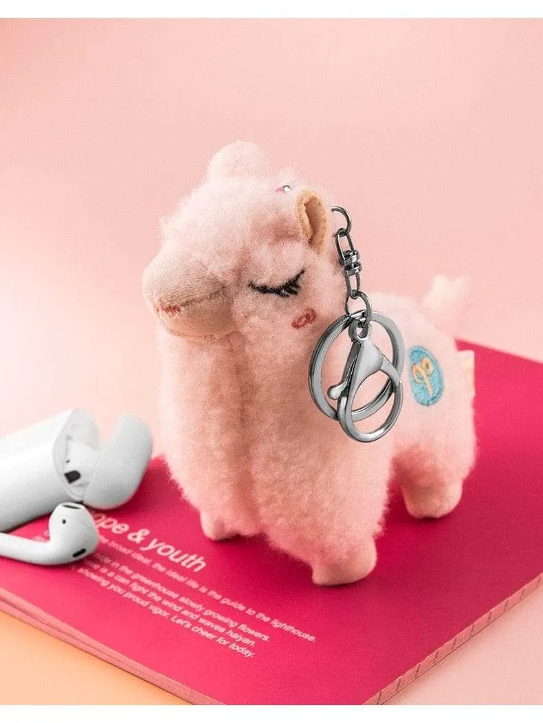 Cute mini alpaca smiling alpaca soft cotton animal plush stuffed doll toy keychain cartoon bag pendant kids girl birthday gift