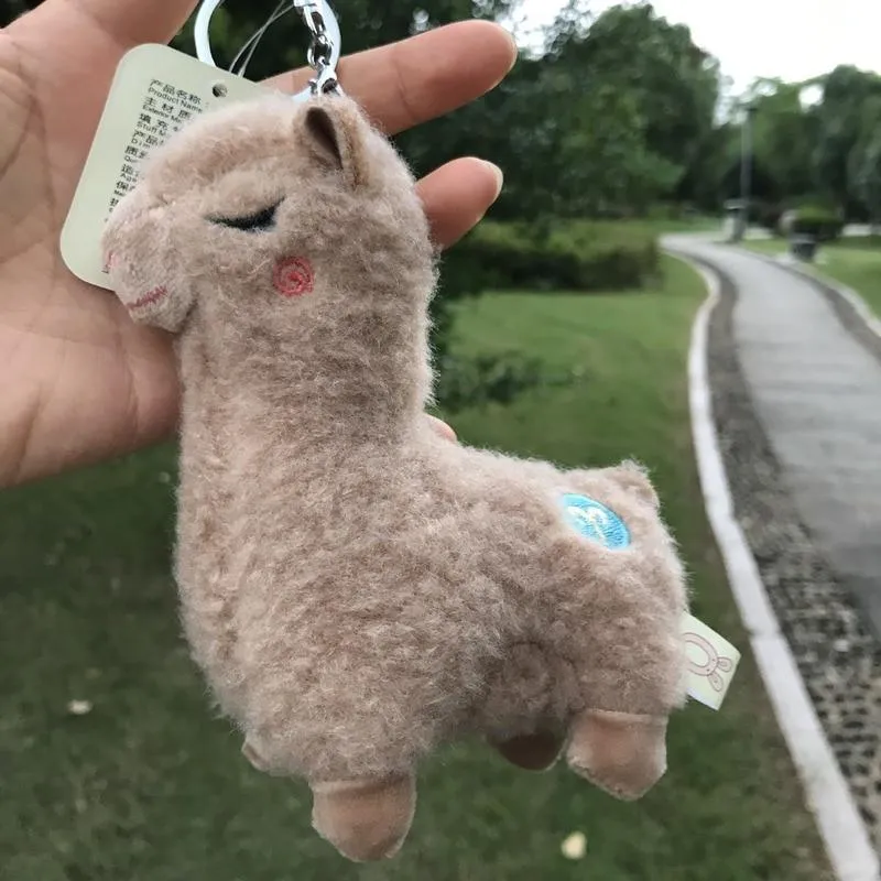 Cute mini alpaca smiling alpaca soft cotton animal plush stuffed doll toy keychain cartoon bag pendant kids girl birthday gift