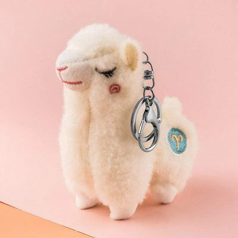 Cute mini alpaca smiling alpaca soft cotton animal plush stuffed doll toy keychain cartoon bag pendant kids girl birthday gift