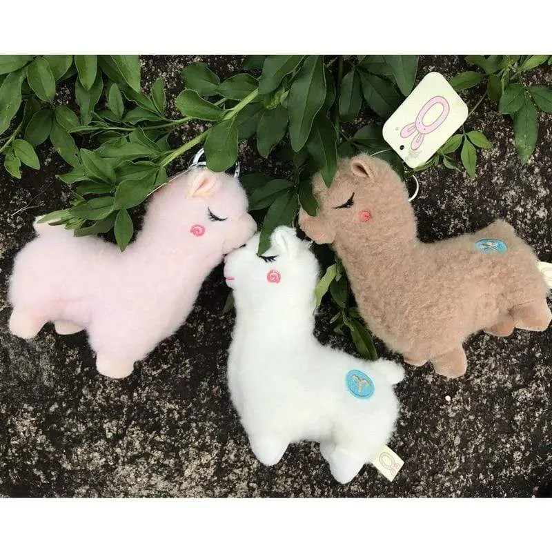 Cute mini alpaca smiling alpaca soft cotton animal plush stuffed doll toy keychain cartoon bag pendant kids girl birthday gift