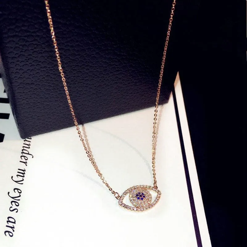 CZ Luxury Evil Eye Crystal Choker  Pendant - 2