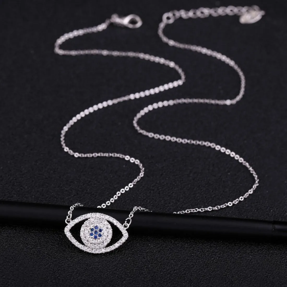 CZ Luxury Evil Eye Crystal Choker  Pendant - 2