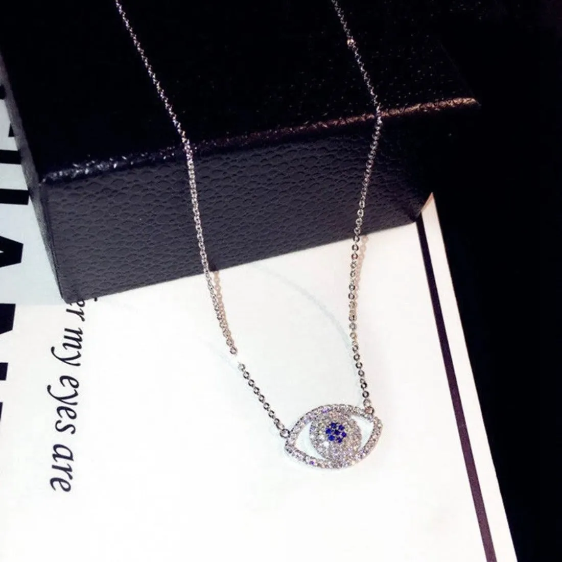 CZ Luxury Evil Eye Crystal Choker  Pendant - 2