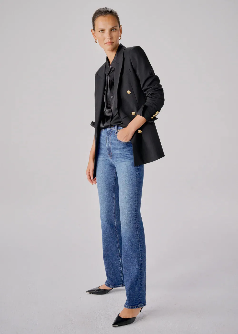 Derek Lam 10 Crosby Frankie High Rise Straight Mercer