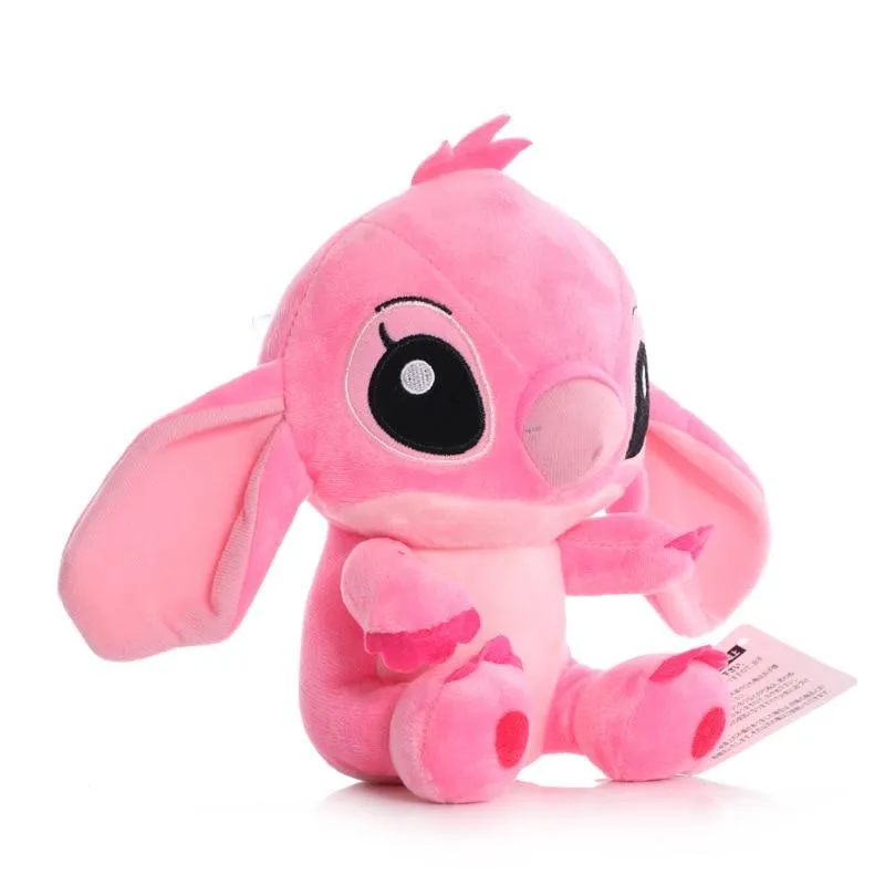 Disney Anime 20CM Plush Toy Kawaii Lilo & Stitch Plush Toy Soft Doll Stuffed Animals Couple Stitch Angel Boy Girl Gift