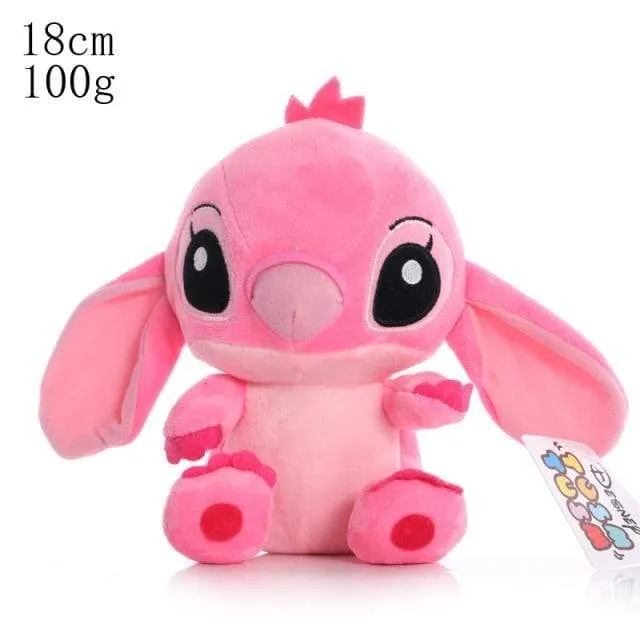 Disney Anime 20CM Plush Toy Kawaii Lilo & Stitch Plush Toy Soft Doll Stuffed Animals Couple Stitch Angel Boy Girl Gift