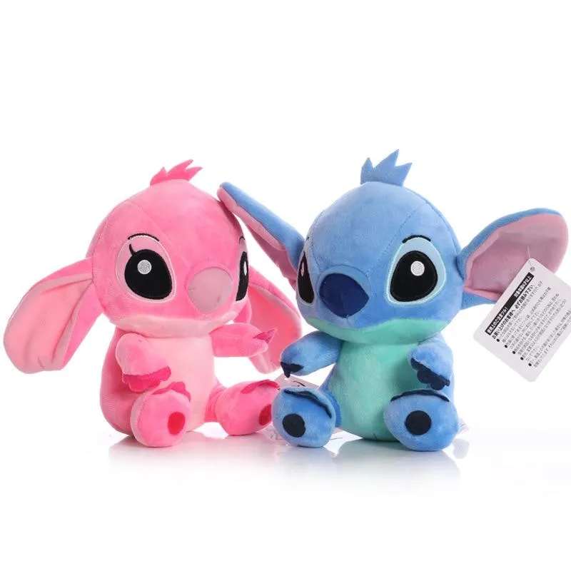 Disney Anime 20CM Plush Toy Kawaii Lilo & Stitch Plush Toy Soft Doll Stuffed Animals Couple Stitch Angel Boy Girl Gift