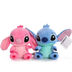 Disney Anime 20CM Plush Toy Kawaii Lilo & Stitch Plush Toy Soft Doll Stuffed Animals Couple Stitch Angel Boy Girl Gift