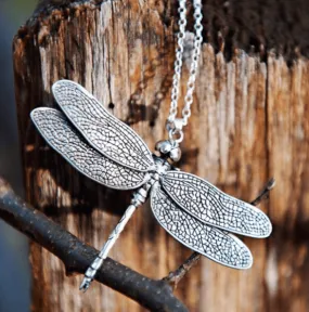 Dragonfly Necklace Silver