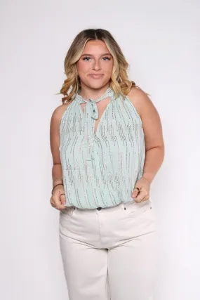 Dusty Blue Surplice Top