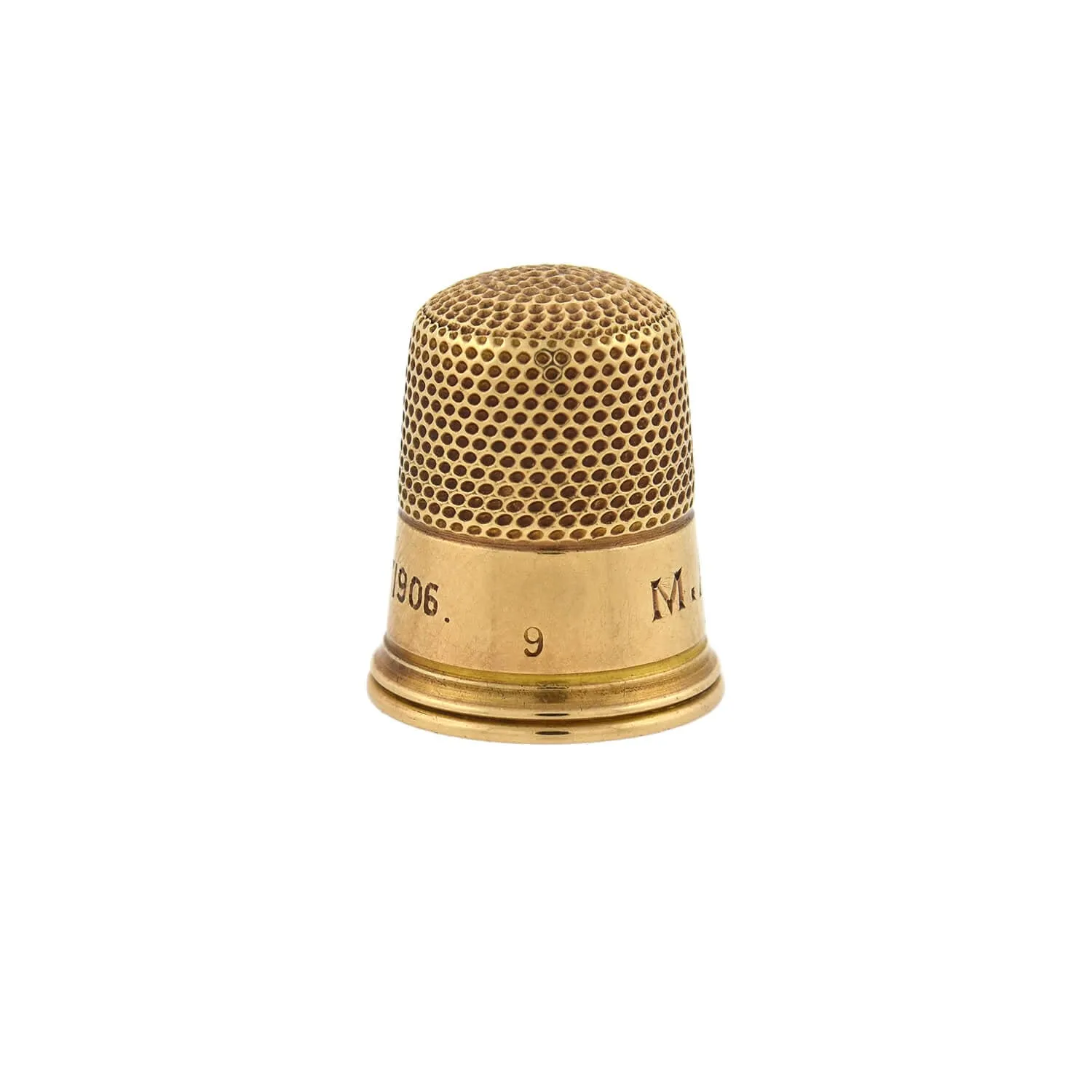 Edwardian 14kt Yellow Gold Thimble in Original Box