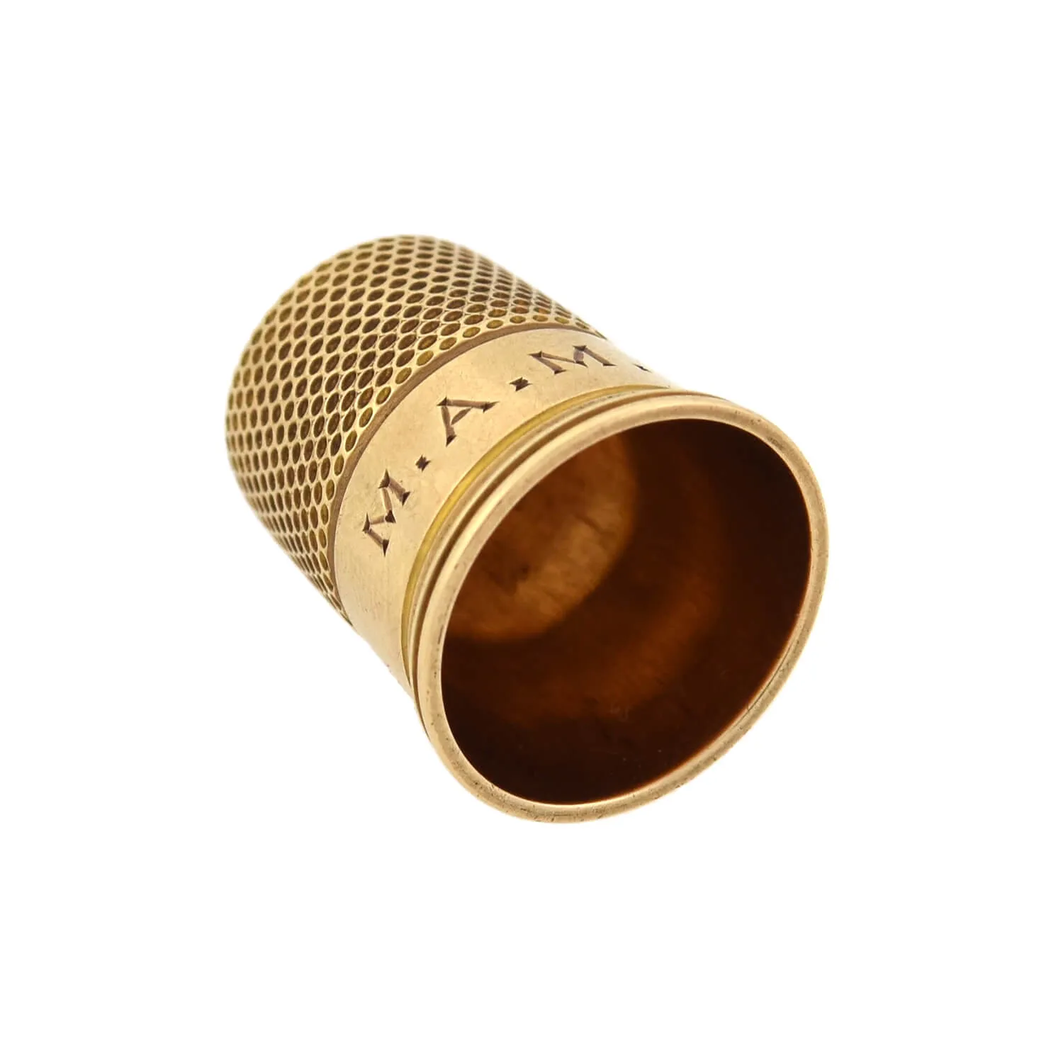 Edwardian 14kt Yellow Gold Thimble in Original Box